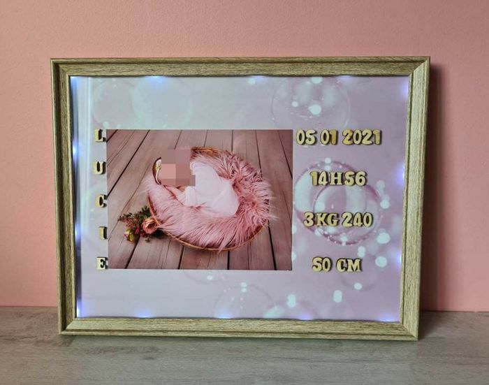 Cadre naissance personnalisé à  leds - photo numéro 2
