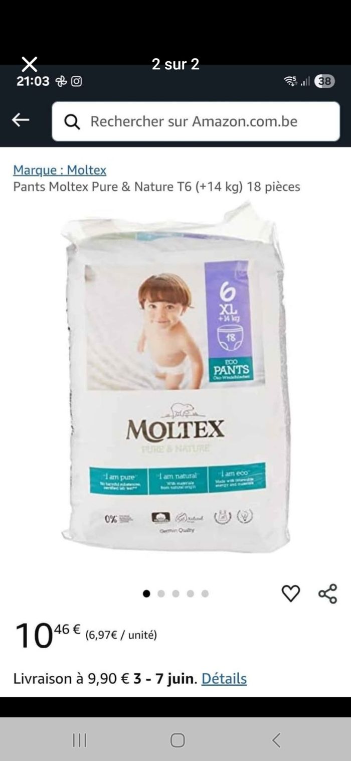 Lot de 8 paquets de langes Moltex 6XL Pants - photo numéro 2