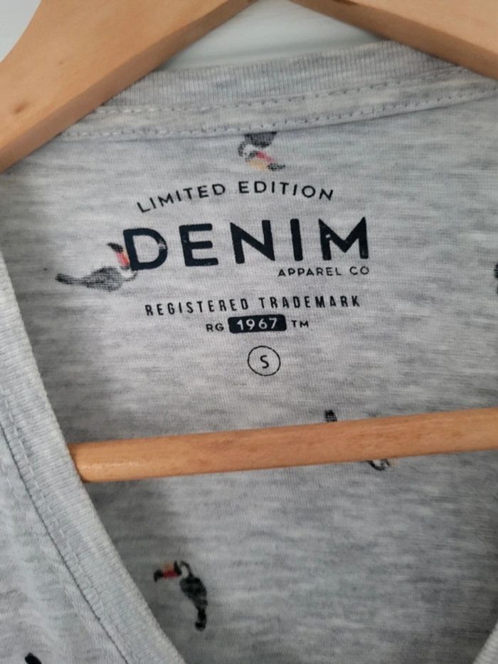 T-shirt homme manches courtes gris motif toucan S - photo numéro 3