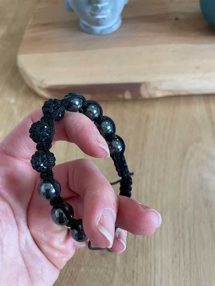 Bracelet perles noires - photo numéro 4