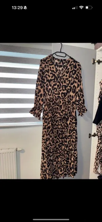 Robe leopard fluide avec ceinture taille 1xl
