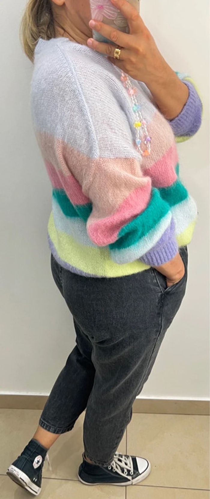 Pull Maje Ample Multicolore Taille 40 Et + - photo numéro 5