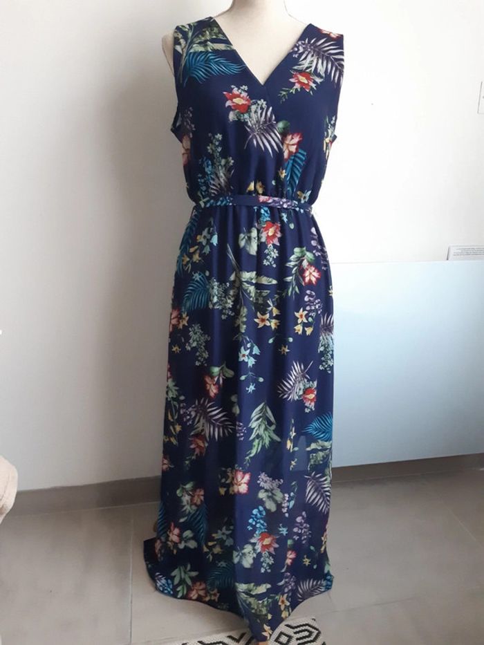 Robe longue motif fleur Zabaione S/M