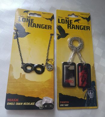 Disney the lone ranger lot goodies accessories single chain necklace and dog tags
