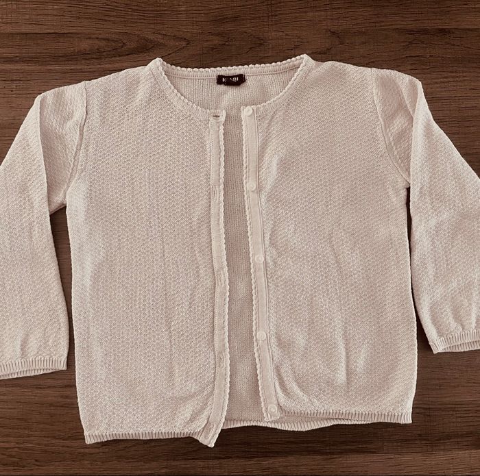 Gilet 100% coton bebe fille en maille rose pâle Kiabi 18 mois