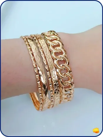 Lot de bracelets dorés inspiration Zag, Mile Mila, Lou Yetu