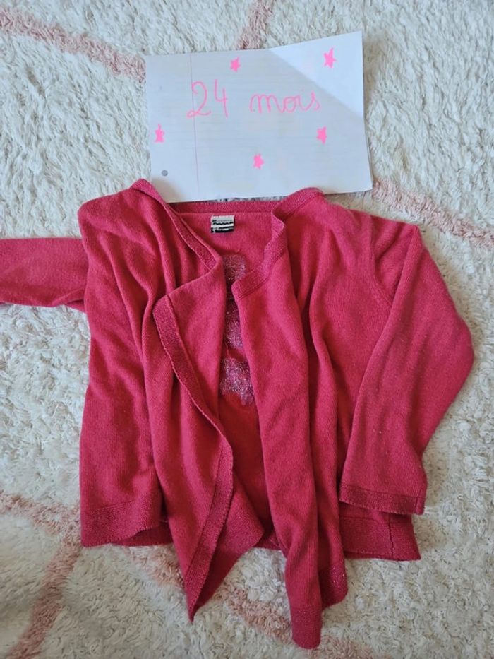 gilet pour fille marque tape à l'oeil tao 2 ans couleur rose