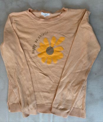 Pull fin orange 8ans