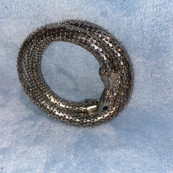 Bracelet fantaisie argenté serpent - photo numéro 8
