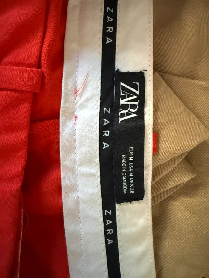Pantalon droit rouge en très bon état taille M Zara - photo numéro 5