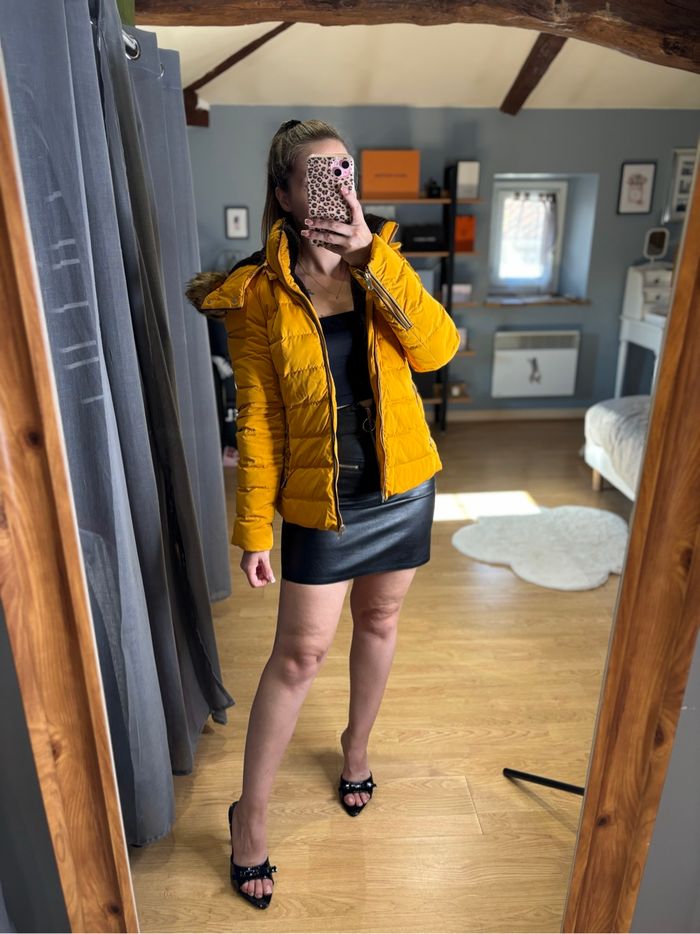 Doudoune Zara moutarde - Taille XS – Capuche amovible - photo numéro 2