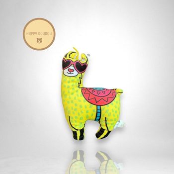 Peluche Lama jaune avec lunettes LG import A661