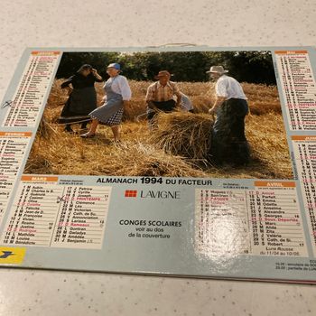 Calendrier poste 1994