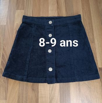 Jupe velours côtelé noir 8-9 ans H&M