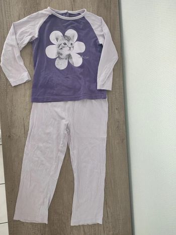 Pyjama coton deux pièces in extenso 4 ans lilas little cat
