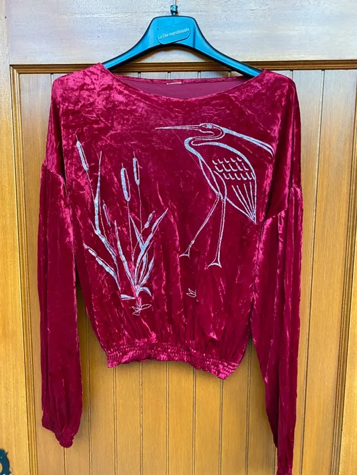 Croc top velours rouge vintage