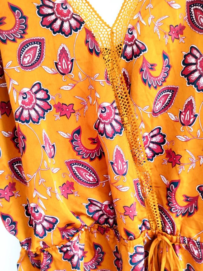 Combinaison short orange et motif taille L etam - photo numéro 2