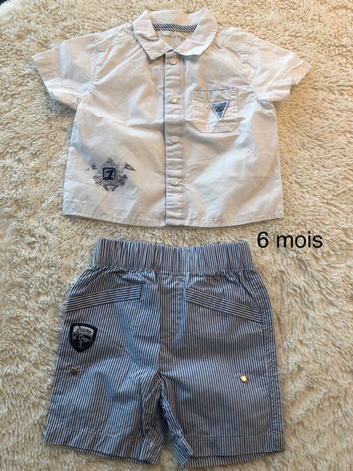Ensemble short et chemise manches courtes