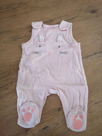 Salopette rose lapin 3 mois