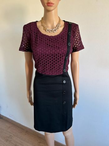 Robe noire et bordeaux à manches courtes Jus d’Orange taille 4 jamais portée