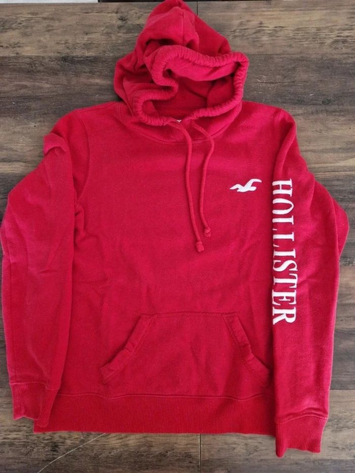 Pull capuche rouge Tommy Hilfiger taille S - photo numéro 2