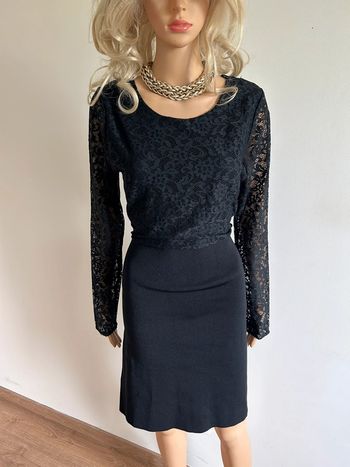 Robe noire neuve à manches longues avec dentelle Morgan taille L (valeur 85€)