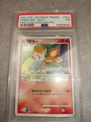 Carte pokémon chimchar play promo fan club PSA 7