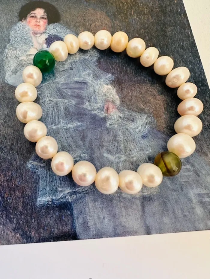 Bracelet vintage unique en perles naturelles - photo numéro 2