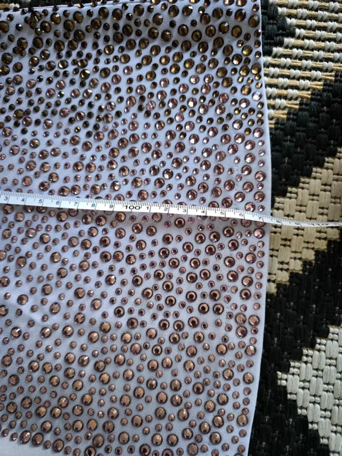 Ensemble setre en crêpe extensible orné de cristaux taille S neuf - photo numéro 6