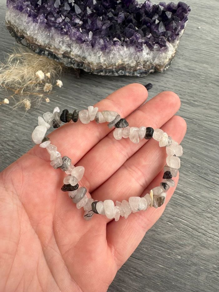 Pendentif en quartz blanc et noir de France - Pierre naturelle - photo numéro 4