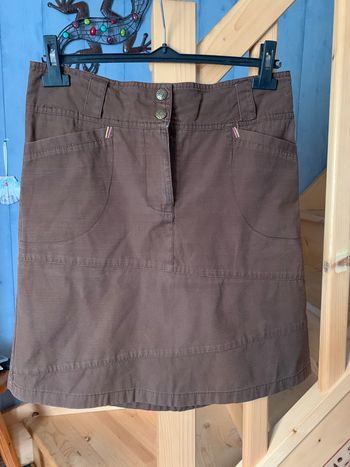 jupe toile marron