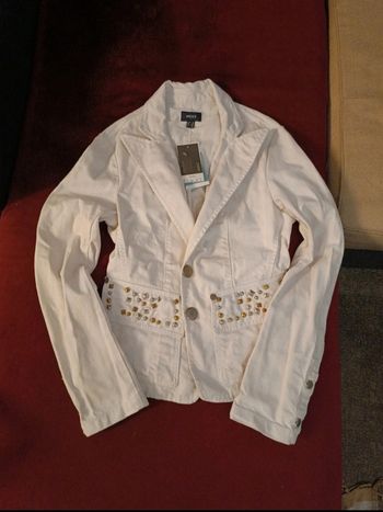 Veste en jeans blanche Mexx neuve avec étiquette en taille 38.