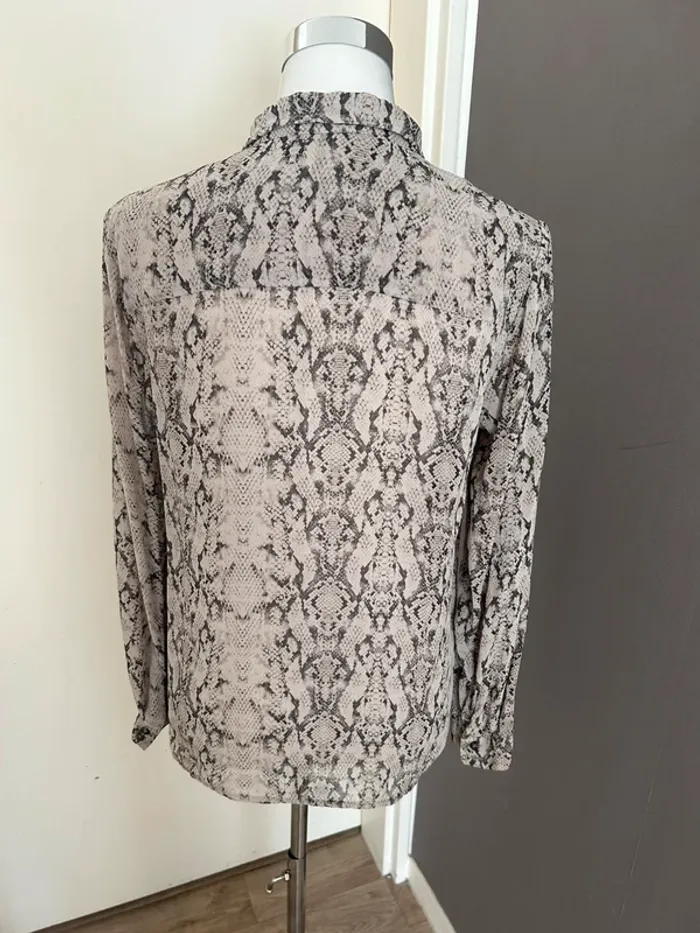 Esprit blouse, beige, imprimé reptile femme, taille 38/M - photo numéro 5
