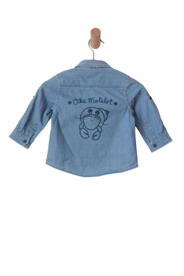 Ensemble bleu chemise légère + bermuda - Sergent Major 9 mois - photo numéro 3