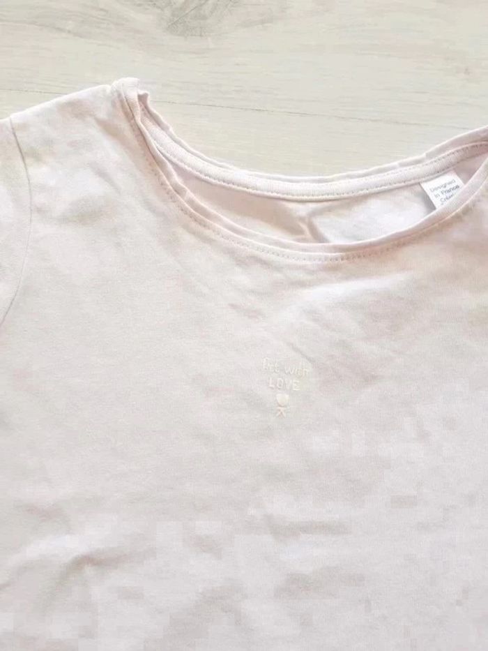 💗 Tee-shirt basique rose clair en coton taille 6 ans - photo numéro 2