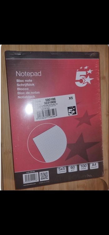 1 lot de 5 bloc notes petit carreaux neuf 