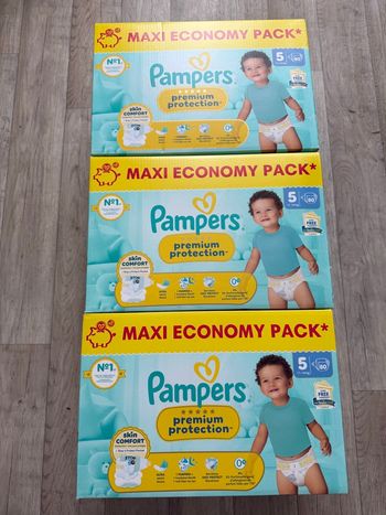 Lot de 3 maxi pack Pampers premium taille 5