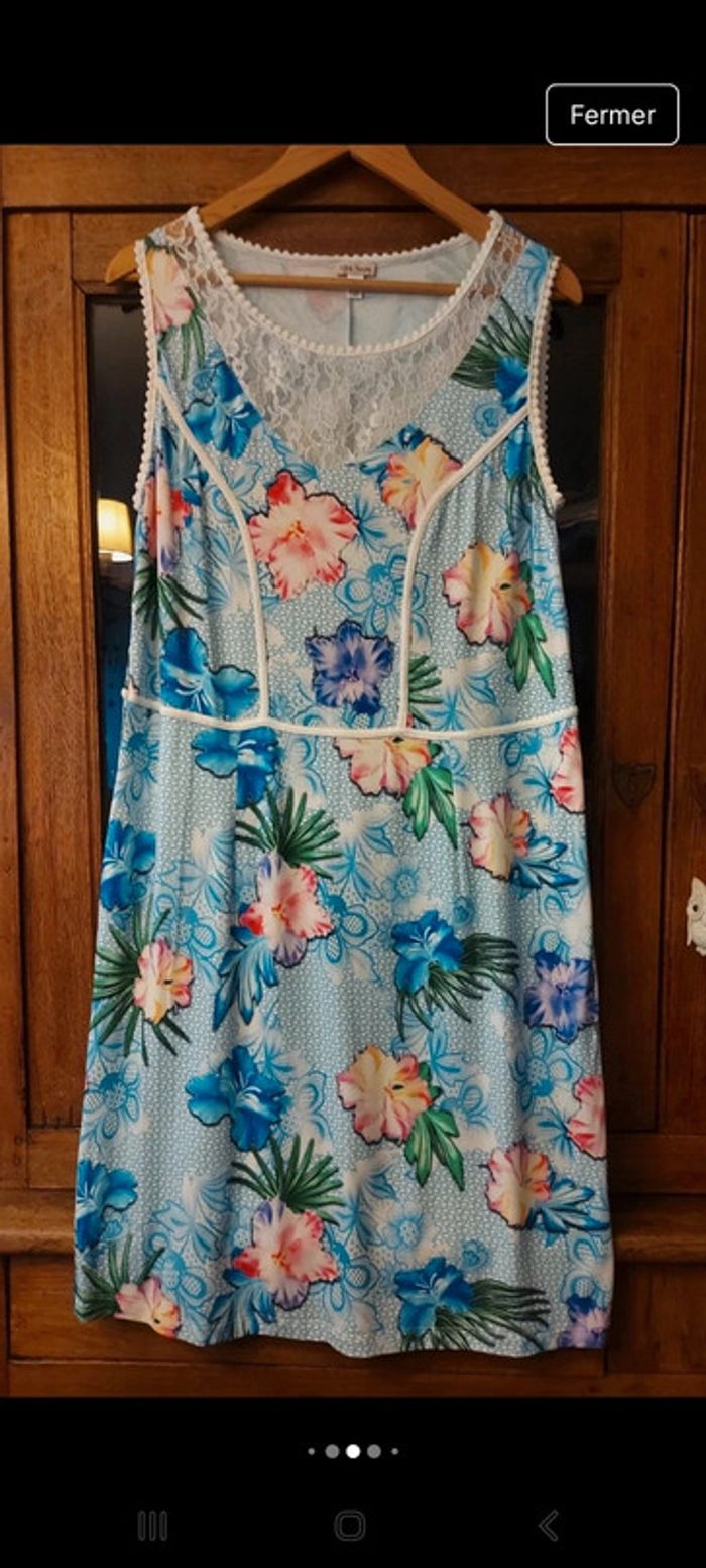 Jolie Robe bleu multicolor Alba Moda fr 46 - photo numéro 7
