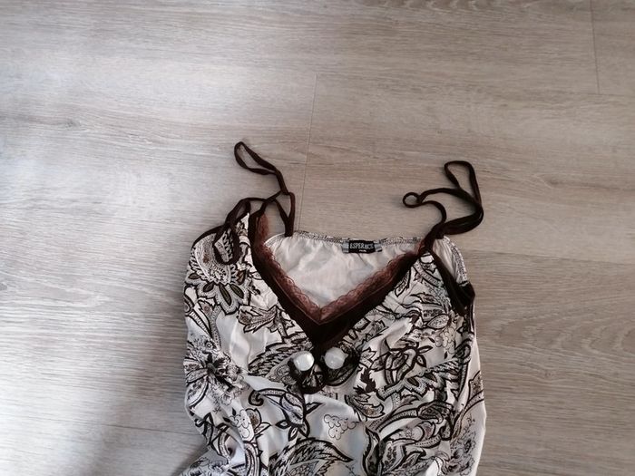 Tunique blanche et marron - photo numéro 3