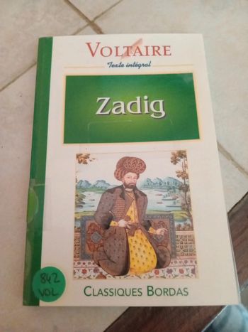 Voltaire -zadig (Ancienne Edition) de Francois-Marie Voltaire.