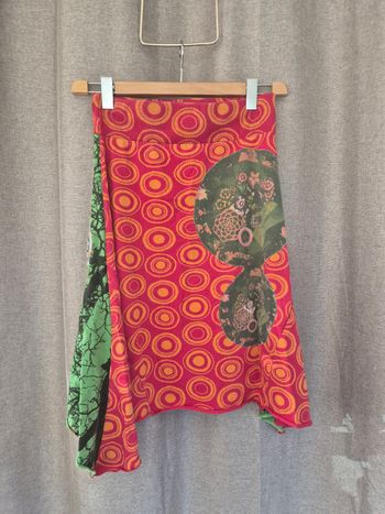 ​Jupe Asymétrique Desigual - Patchwork Floral & Géométrique - Taille M