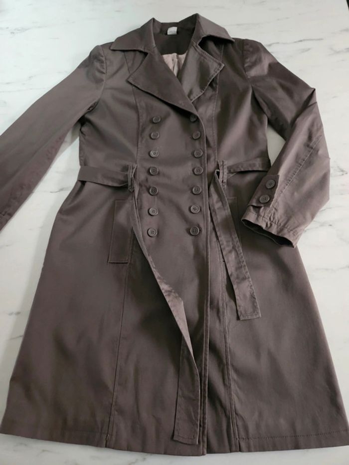 Trench marron taupe taille M - photo numéro 2