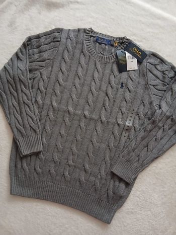 Pull Ralph Lauren gris taille M neuf avec étiquette 