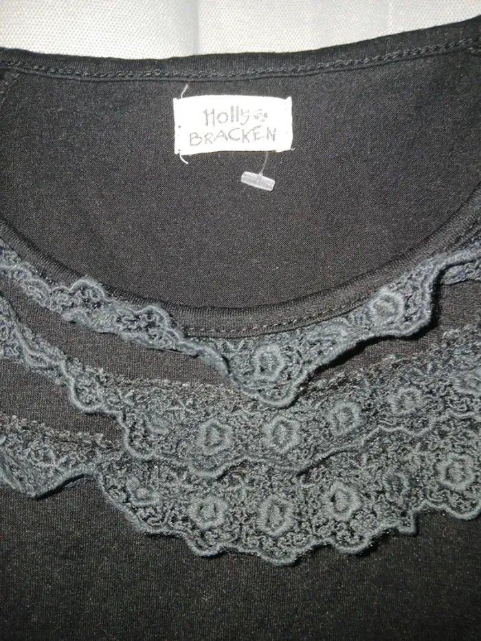 🩷 Débardeur à dentelle noir 100% cotton TU. - photo numéro 2
