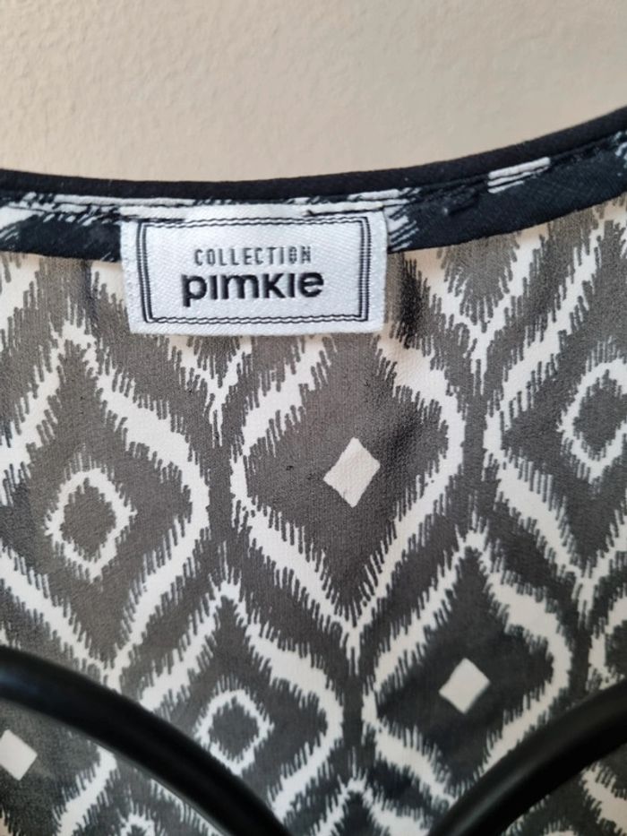 Débardeur transparent noir et crème - photo numéro 2