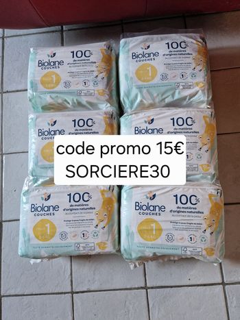 168 couches Biolane taille 1