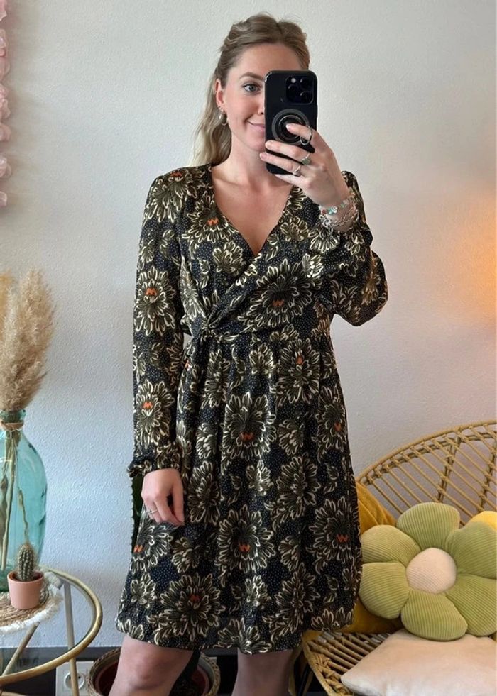 Robe midi à motifs fleuris colorés taille 36 - neuve Promod - photo numéro 3