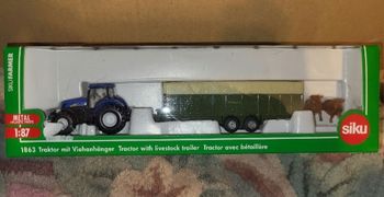 Tracteur avec bétaillère miniature 1/87 SIKU