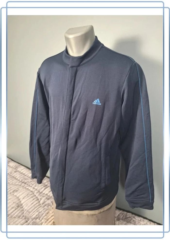 Veste légère Adidas vintage/ homme - taille L / bleu foncé - floqué (331) - photo numéro 4