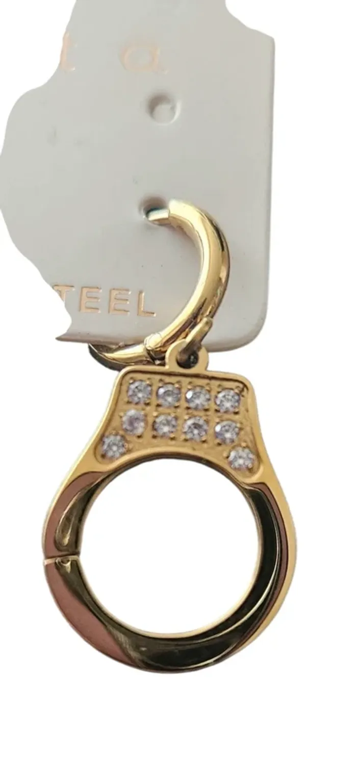 Boucles d’oreilles dorées Ikita inoxydable avec strass - photo numéro 2